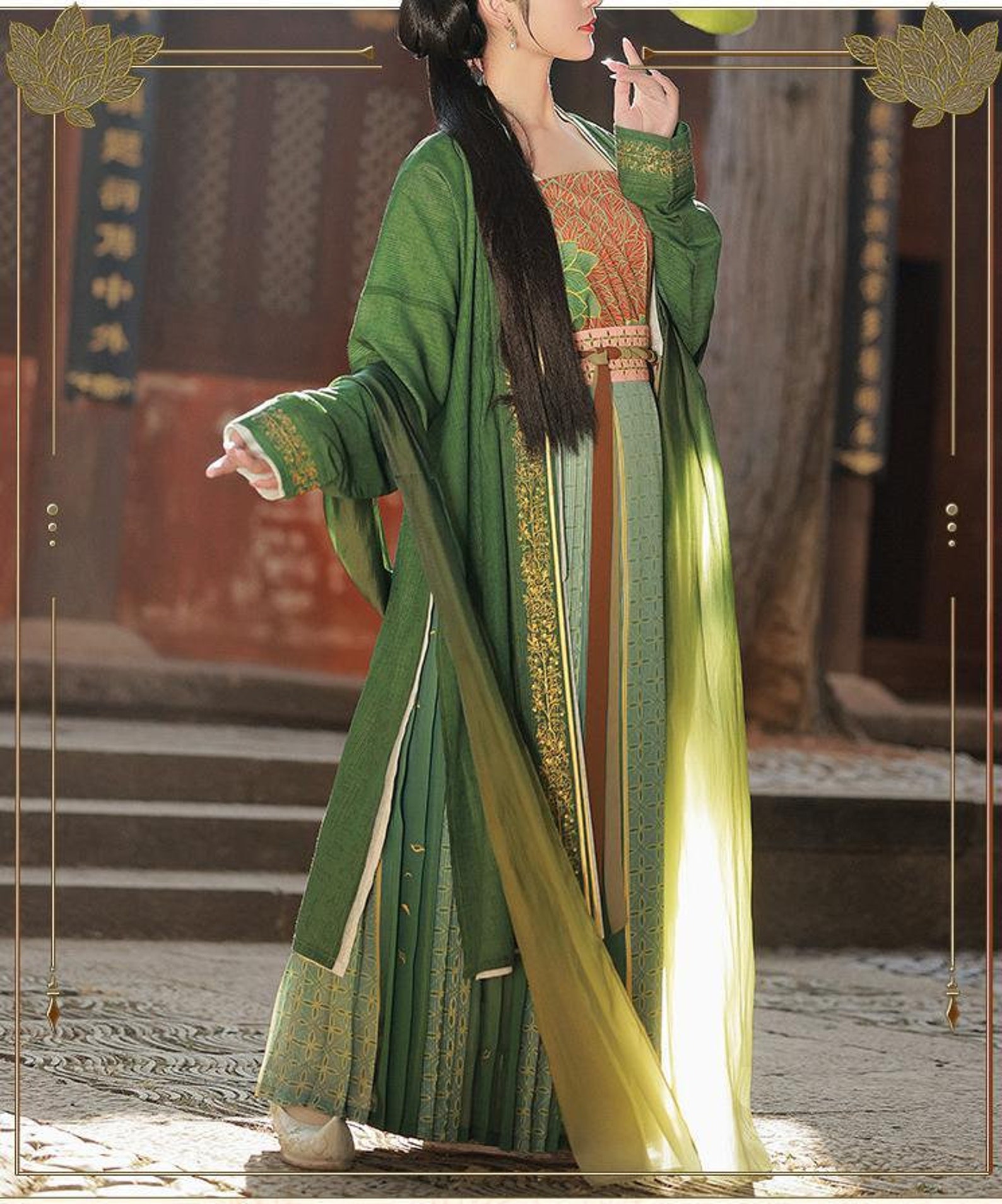 Green Song Dynasty Female Historical Clothing Chinese - Etsy