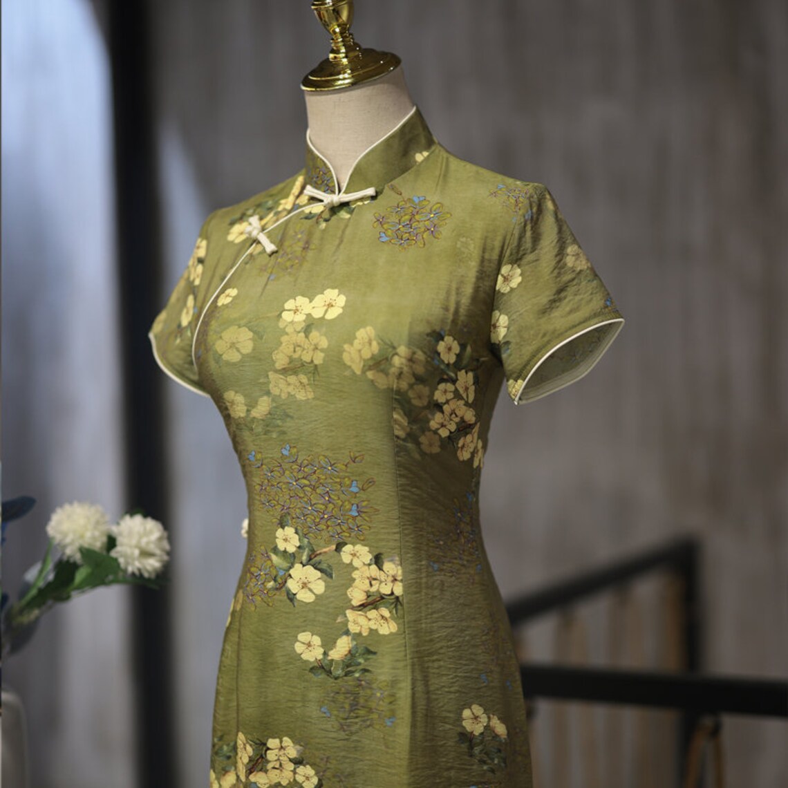 green cheongsam