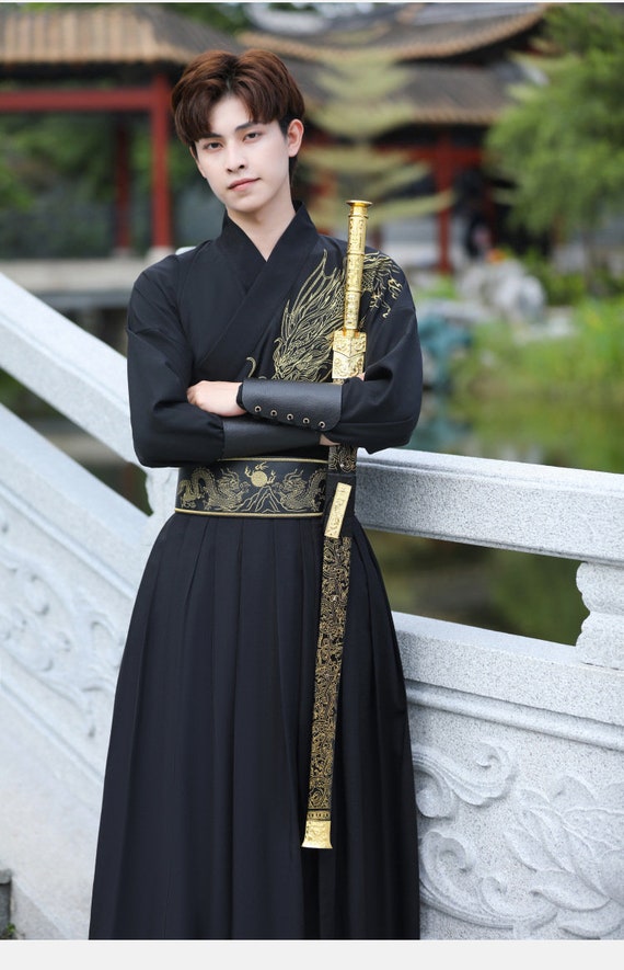 Chinese Style Hanfu,traditional Crew Neck Long Sleeve Shirt,wei, Jin,  Southern and Northern Dynasties Historical Costume -  Denmark