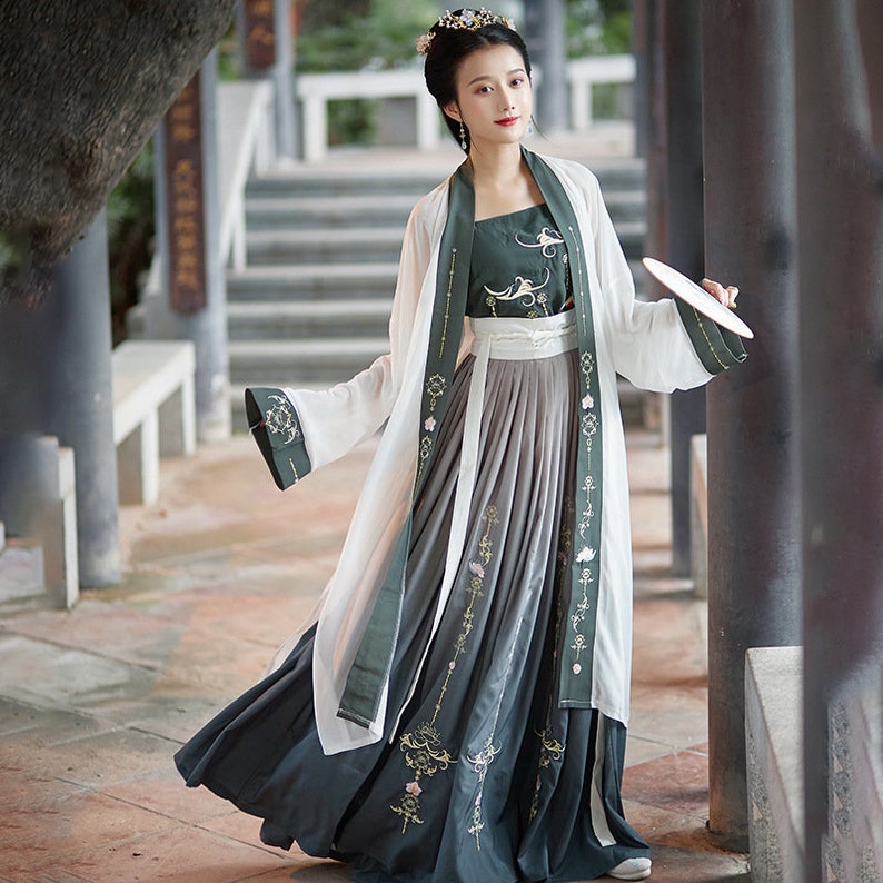 Three Pcs Song Dynasty Hanfu Fresh and Elegant Green Color - Etsy