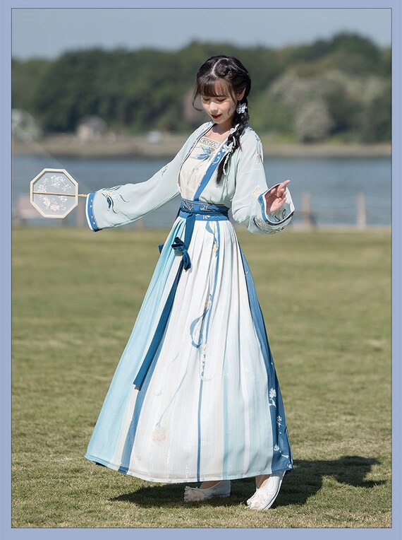 Light Blue Hanfu Dress Long Sleeve Long Dress Hanfu Suit - Etsy