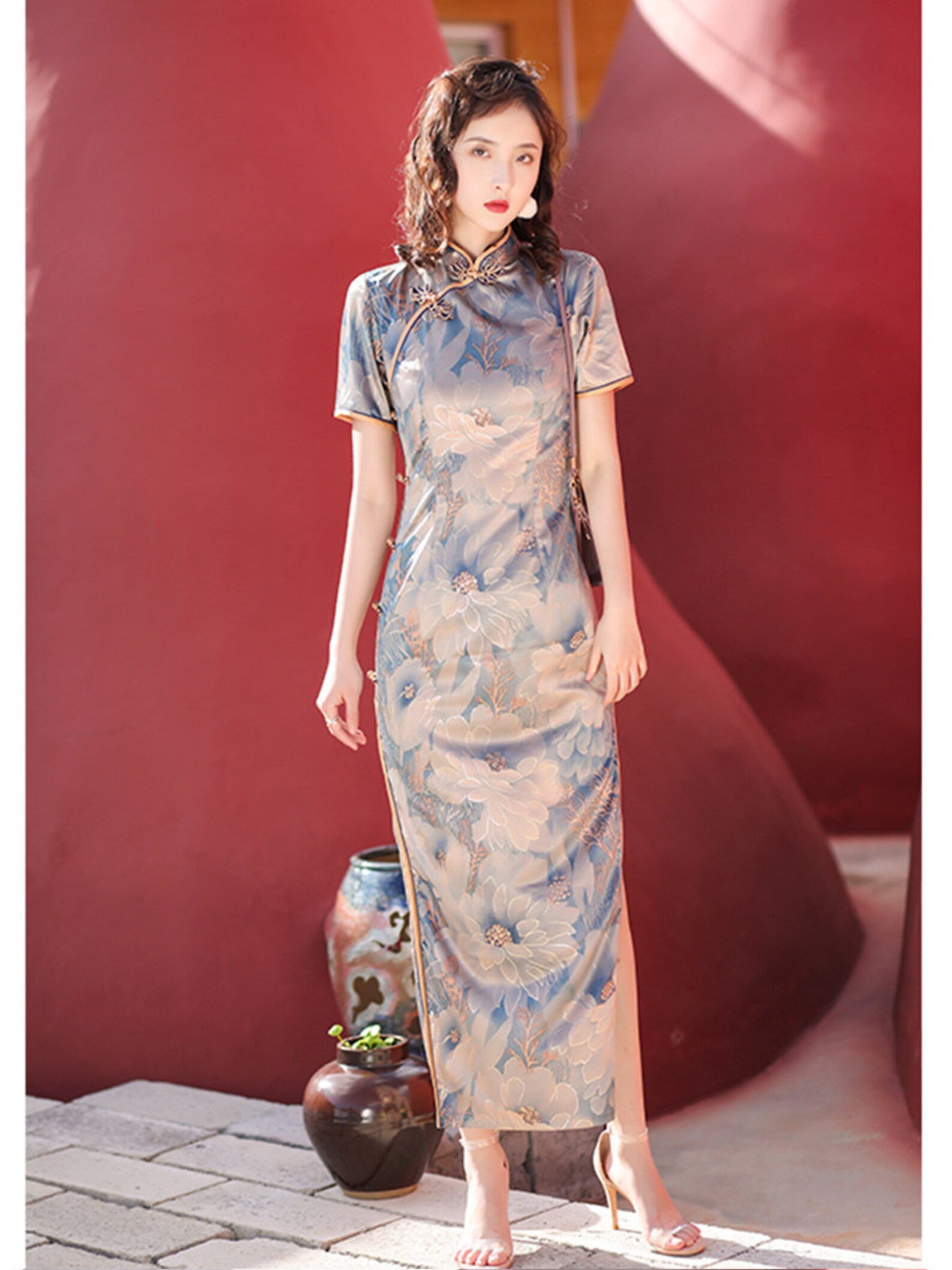 Cheongsam dress sexy long party dress    S5607 main image 0