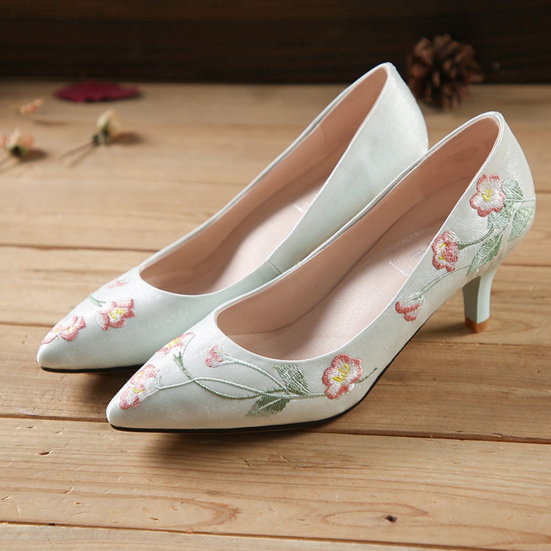Qipao/hanfu/cheongsam Shoes Flower Embroidery Chinese Etsy