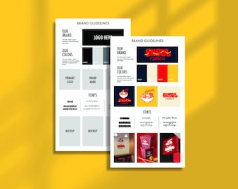 Editable Brand Guidelines One Pager | Adobe Illustrator + InDesign Template | Modern Brand Identity Layout