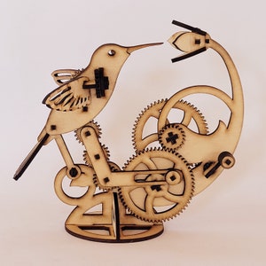Piani di taglio laser per automi colibrì e fiori SVG DXF