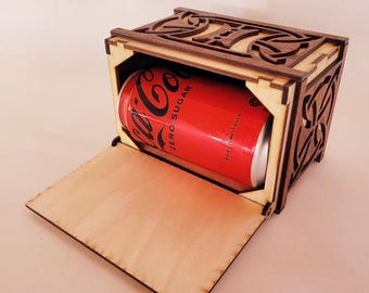 Instant Coke Can Magic Box Illusion - wooden magic trick production box - tip over tilt box