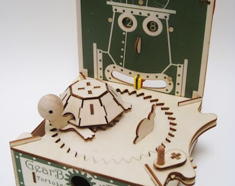 Tortoise  Automata Kit - Wooden mechanical keepsake box