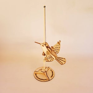 Plans for Wooden Hummingbird pole pet automata SVG DXF PDF