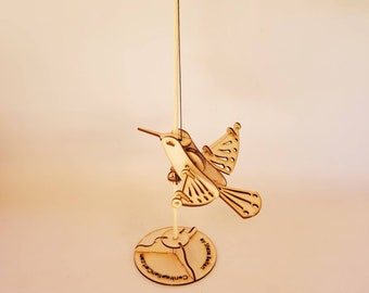 Plans for Wooden Hummingbird pole pet automata SVG DXF PDF