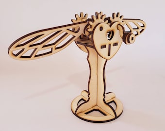 Fluttering Heart Automaton SVG DXF PDF laser cutter files