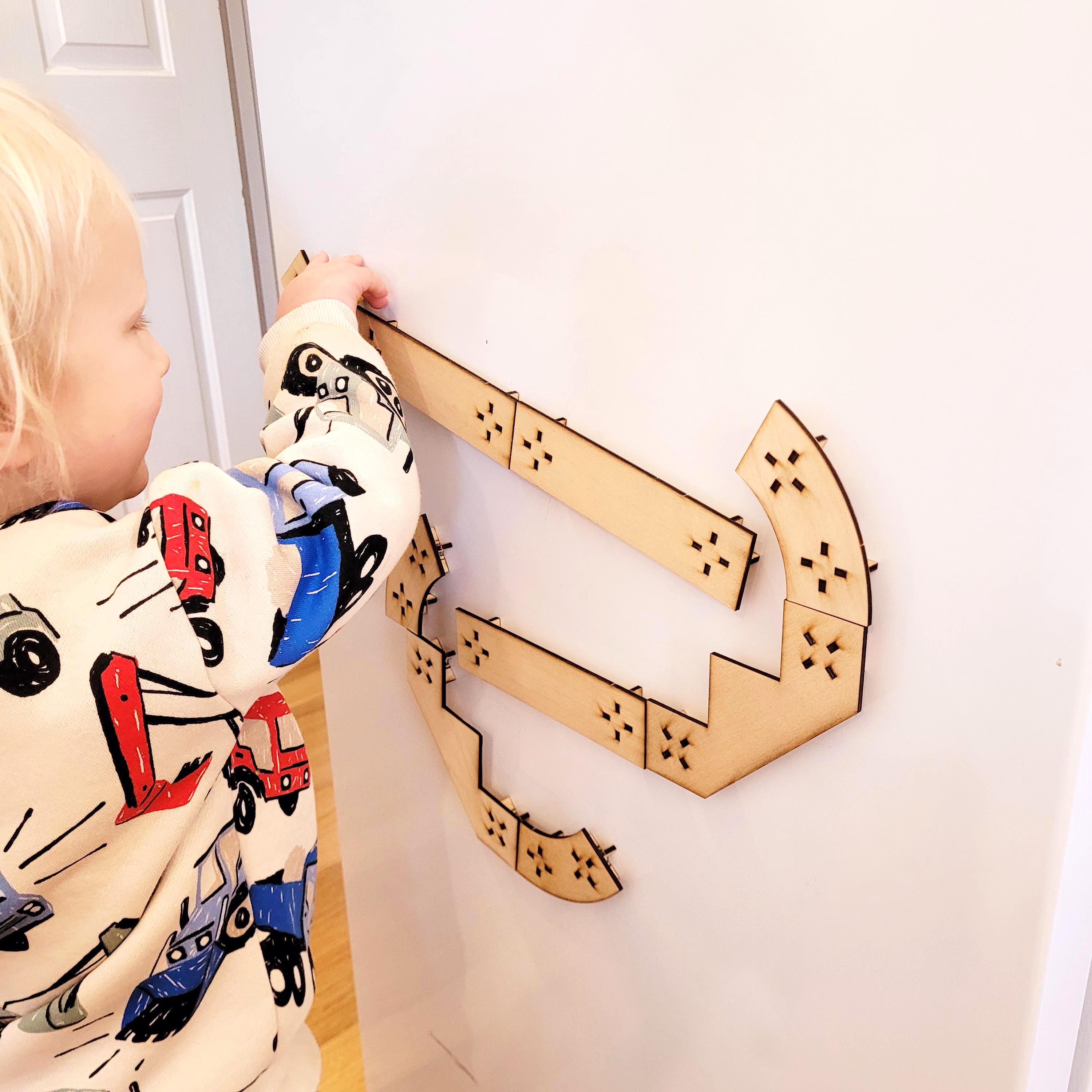 Magnetic Marble Run Kit for Fridge or Whiteboard - configurable wooden track — image 4 of 8