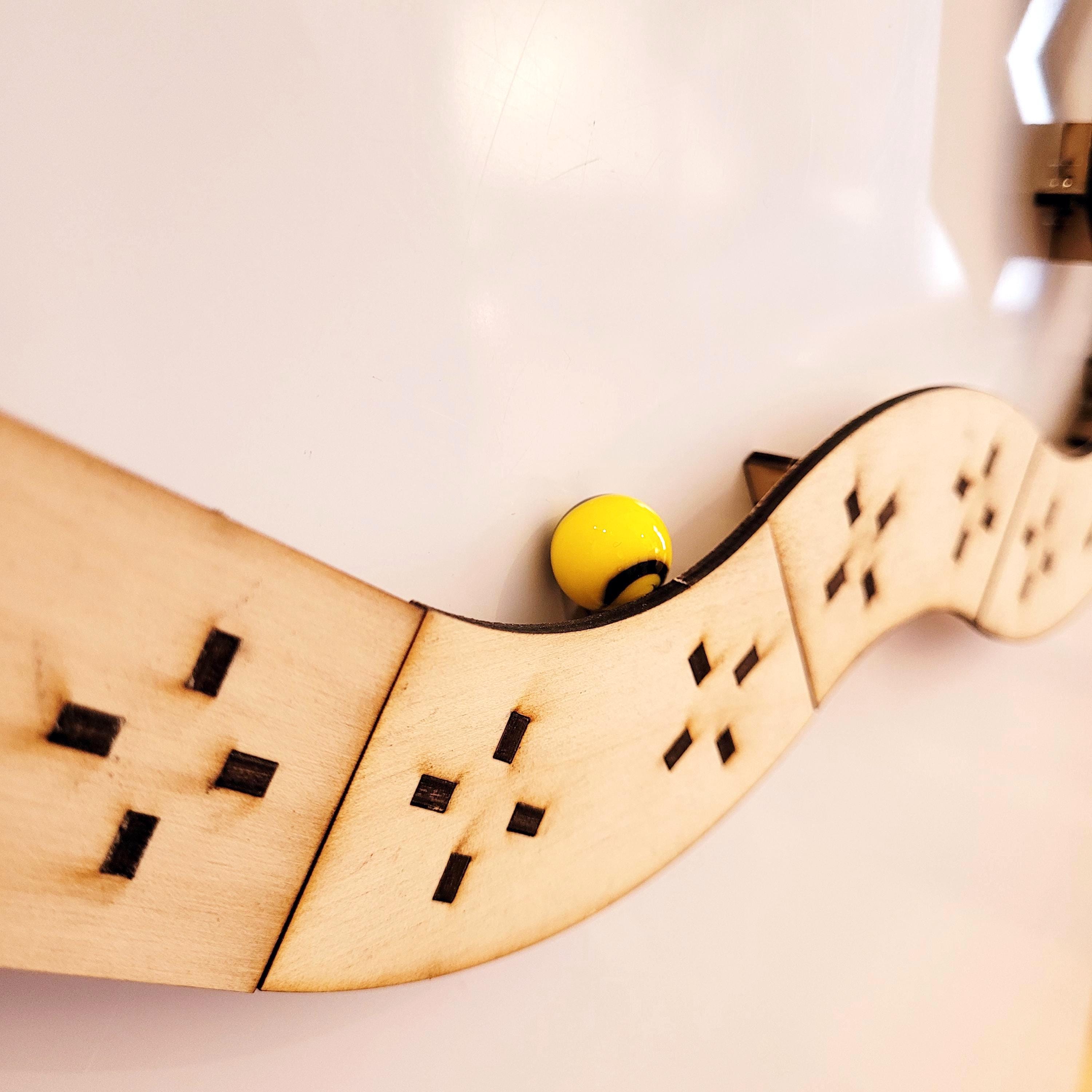 Magnetic Marble Run Kit for Fridge or Whiteboard - configurable wooden track — image 5 of 8