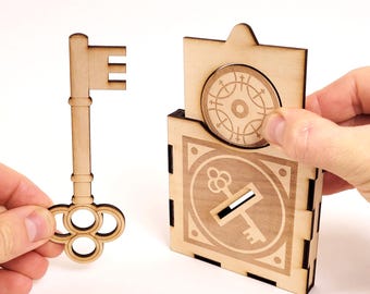 Key Through Coin Magic Trick: Laser Cut Plans (SVG, PDF, DXF)