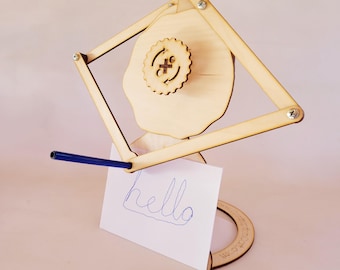 Plany automatu do pisania – piła taśmowa/wycinarka laserowa – Lanky Doodler Mechanical Model SVG, DXF, PDF