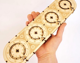 Mechanical Calculator Laser Cut Files SVG, DXF, Math Toy, Wooden Mechanism