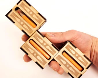 Magic Trick Pencil Box Kit: Wooden 3D Puzzle, STEM Toy