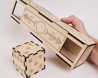 Dice Tunnel Magic Trick Laser Cut Illusion DIY Kit
