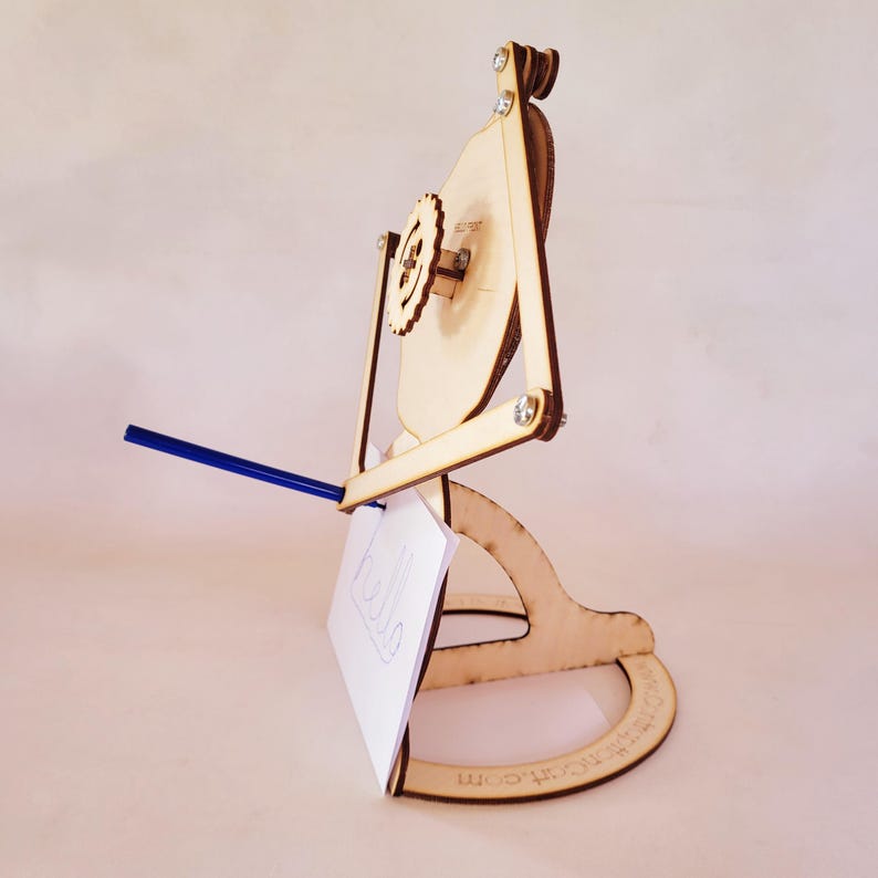 Writing and Drawing automaton, Laser Cut Mechanical Model, Science Kit image 6