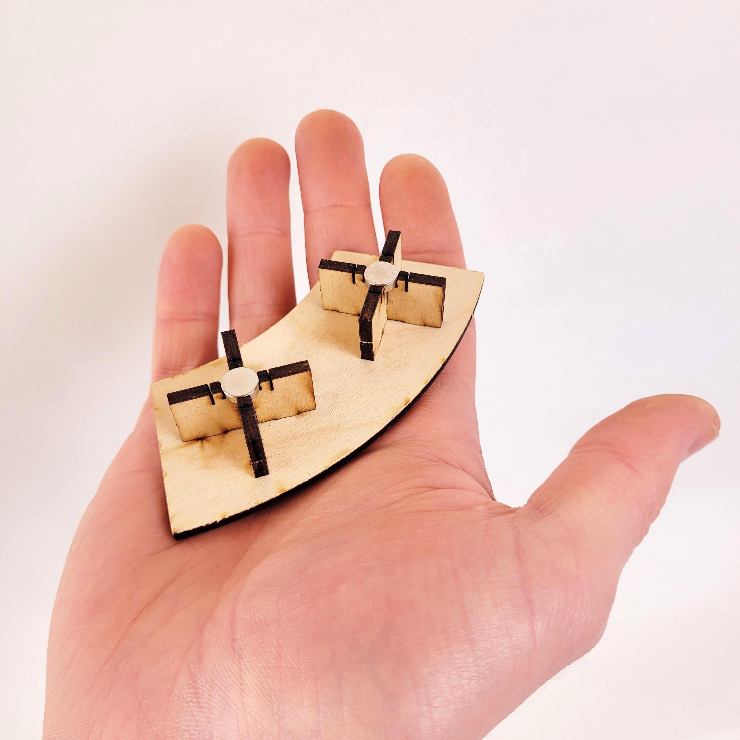 Magnetic Marble Run Kit for Fridge or Whiteboard - configurable wooden track — image 2 of 8