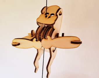 Gorilla-Pulley Pet-Mechanism-Automata-mechanical-toy
