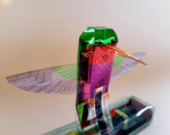 Electric Origami Hummingbird Plans - Paper Automata template