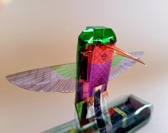 Electric Origami Hummingbird Plans - Paper Automata template