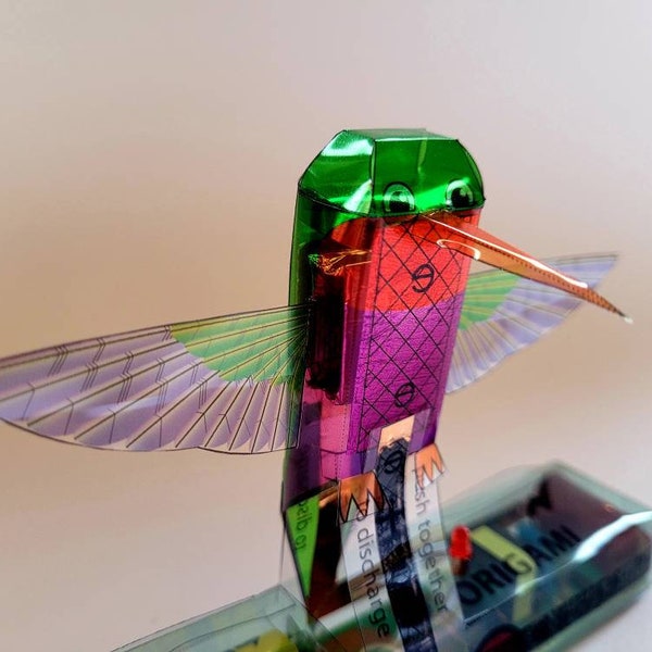 Plans de colibris en origami électrique - Modèle d'automates en papier