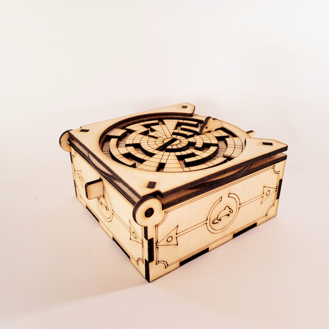 Puzzle Box Plan.pdf Mouse Maze Puzzle Box Plans- SVG DXF PDF- Laser Cutting Files - Scroll ...