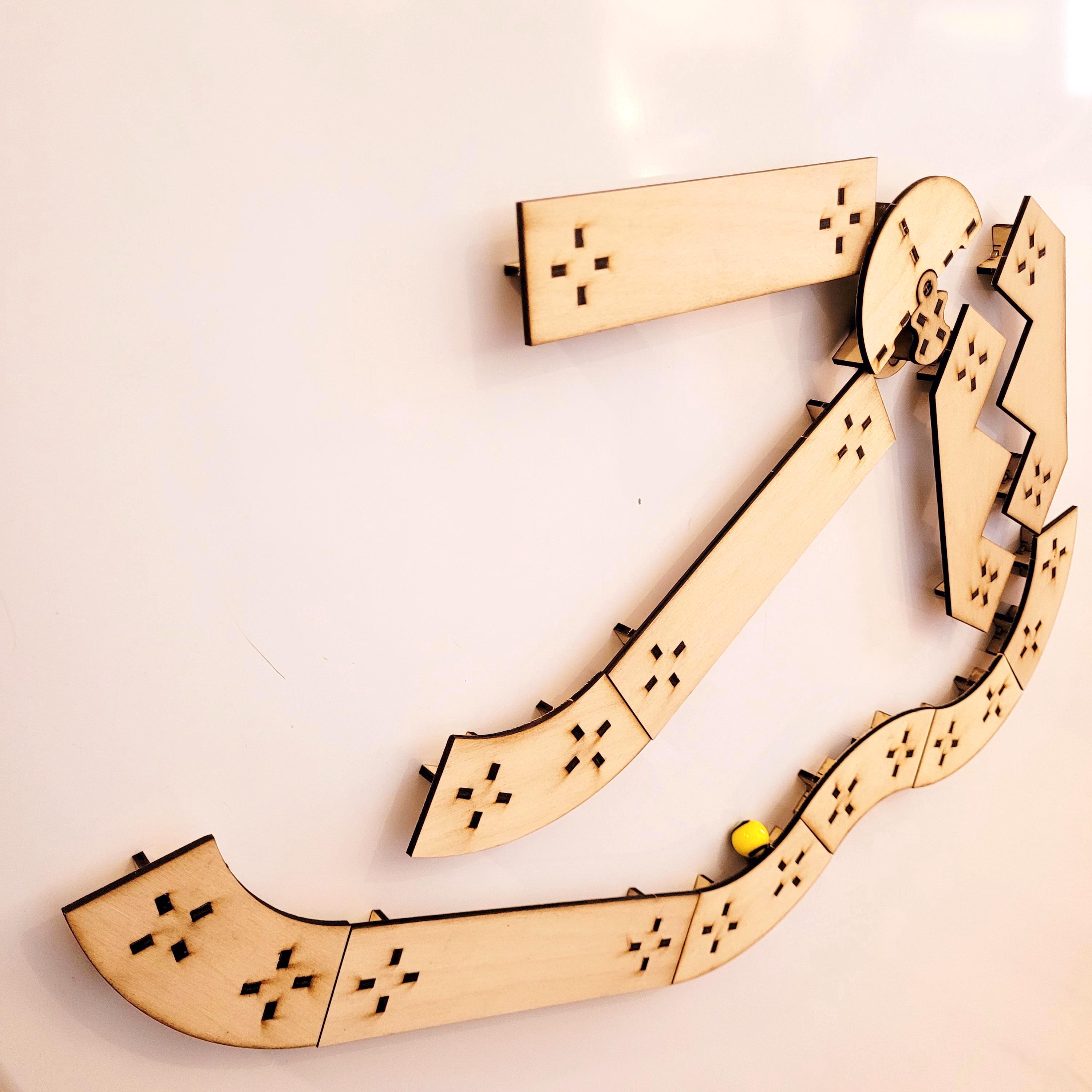Magnetic Marble Run Kit for Fridge or Whiteboard - configurable wooden track — image 8 of 8