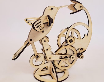 Hummingbird and Flower Automaton, Hand Cranked Mechanism