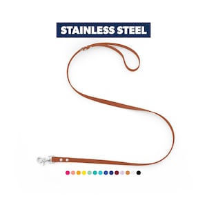 Waterproof Dog Lead - Tan Brown - Biothane Vegan Leather - Rustproof | Stinkproof | Durable | Premium | Stainless Steel | Handmade Australia