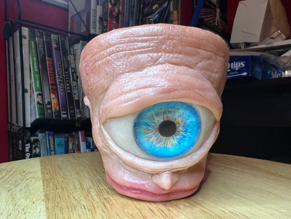 Old blue eye, cute Cyclops|terracotta plant pot/planter|hand made unique sculptures pick from 9cm 11cm 17cm terracotta pothead made to order