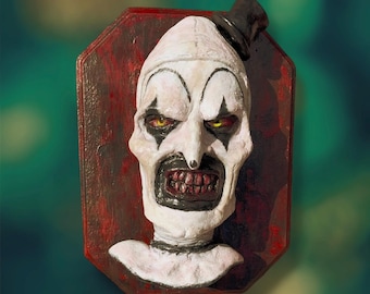 Art the Clown Bust Sculpture: Handmade Horror Wall Decor