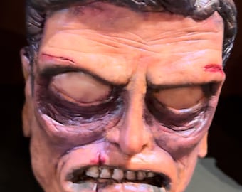 Evil Ash on a Mug, Art work, Hand-Sculpted Horror on a Coffee Cup