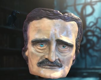 Edgar Allan Poe Sculpture Mug: Handmade Ceramic Coffee Mug
