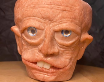 Ugly-AF Terra-cotta planter hand made, unique face sculpture named “ bob“ 9cm, 11 cm and 17cm pot great gift idea