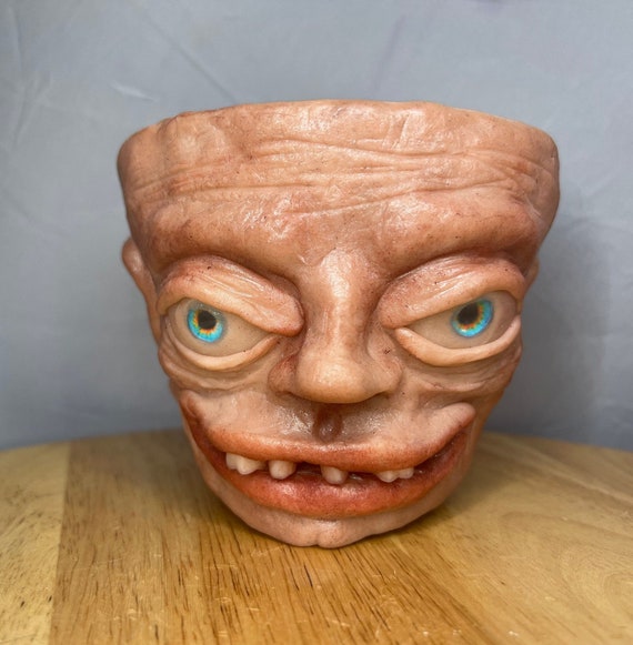 Here is “Creepy McGee” terracotta medium size planter hand made unique sculpture,Great Mother’s Day gift plant pots