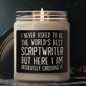 Manusförfattarljus, present till manusförfattare, manusförfattarpresent, ljus för manusförfattare, rolig manusförfattarpresent, manusförfattarfödelsedagspresent