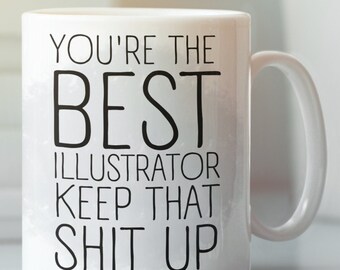 Illustrator-mok, grappig illustratorcadeau, mok voor illustrator, illustrator-cadeau, illustrator-beker, cadeau voor illustrator, illustrator grappige mok