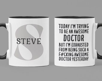 Personlig doktorspresent, doktorsmugg, doktorspresent, rolig doktorspresent, doktorskaffemugg, manlig doktorspresent, presenter till läkare, doktorsmugg
