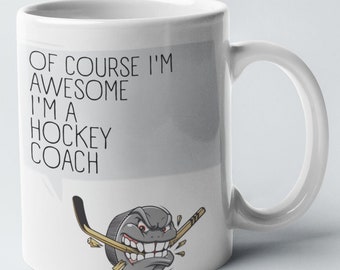 Caneca de treinador de hóquei, presente de treinador de hóquei, presente para treinador de hóquei, caneca para treinador de hóquei, presente engraçado de treinador de hóquei, caneca de café de treinador de hóquei, hóquei
