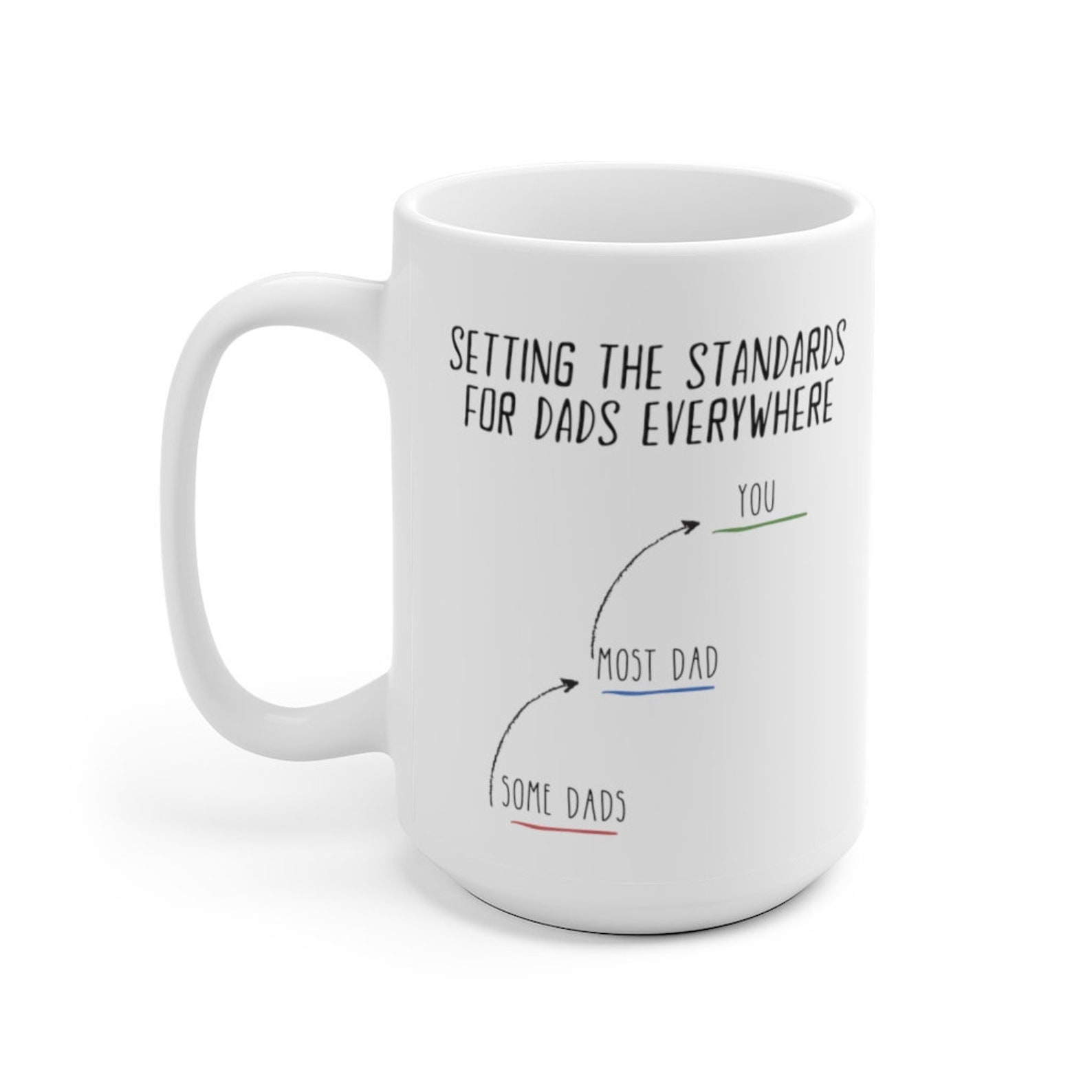 Funny Fathers Day Coffee Mug Setting the Standards for Dads Etsy