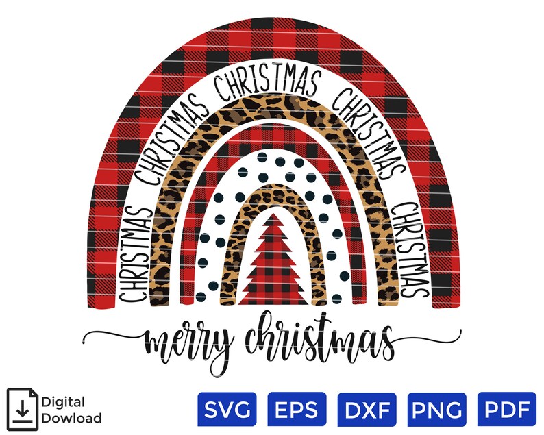 Download Leopard Christmas Rainbow SVG PNG/ Christmas SVG/ Format ...