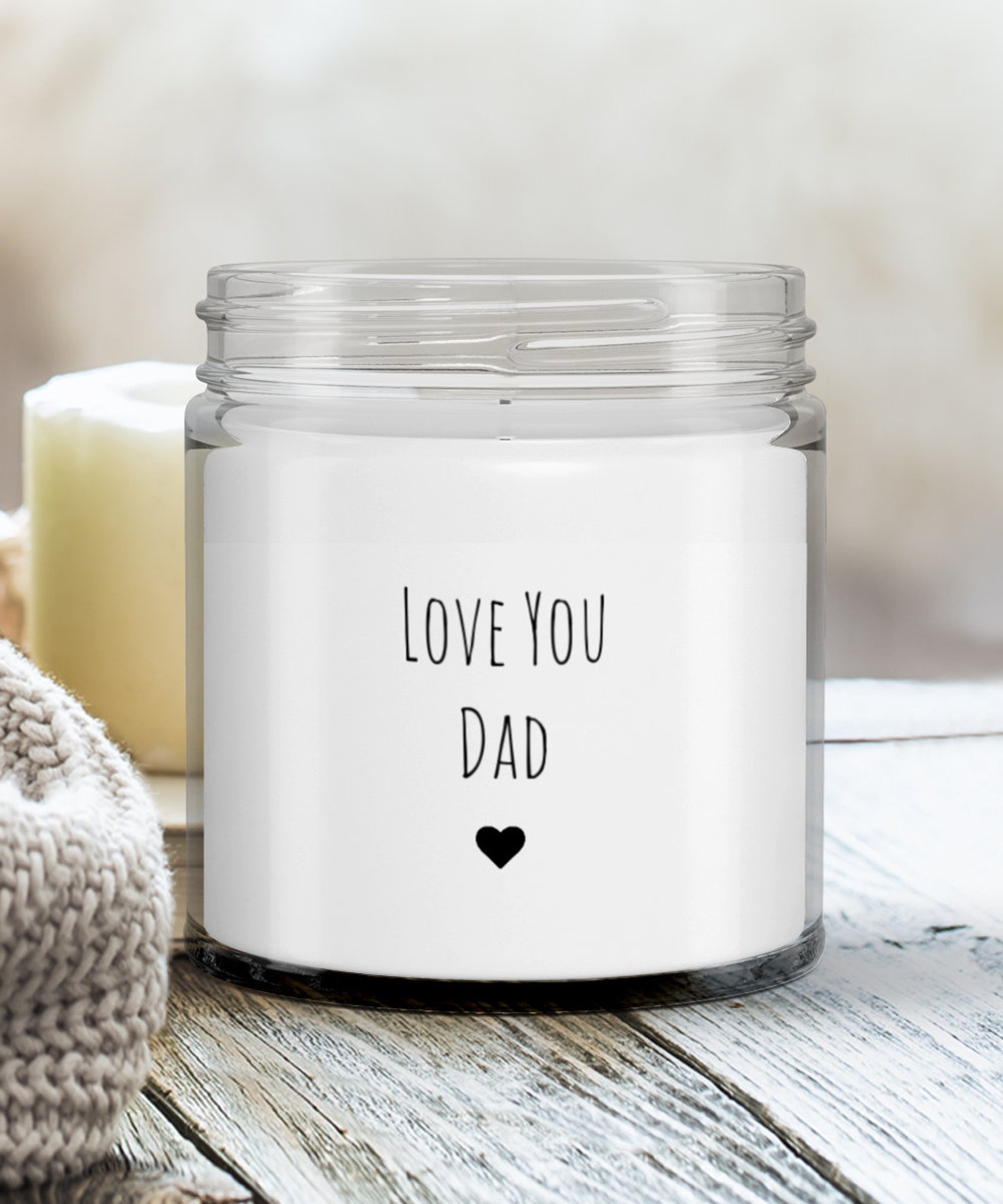 Love you dad candle gift 9oz vanilla scented lidded candle Etsy