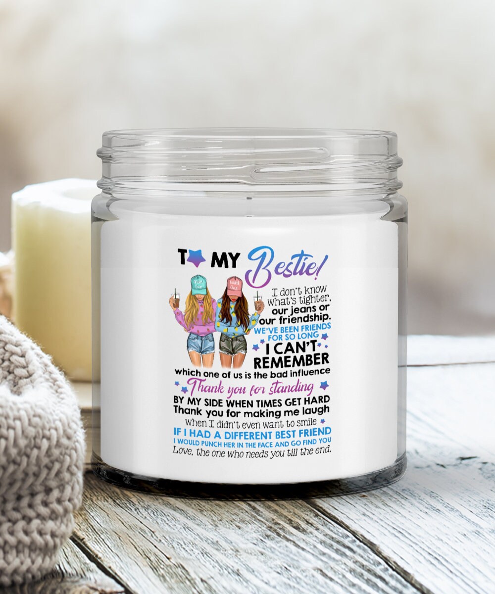 Best Friend Candle Jar. to My Bestie Candle Gift. Every Blonde Etsy UK