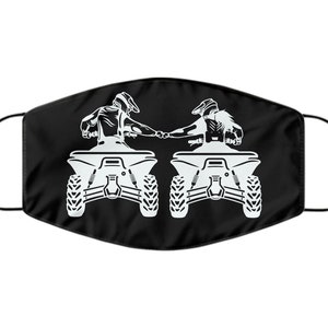 Atv Couple Black Mask, Atv Guy and Girl Black Face Mask, Motor Sports ...
