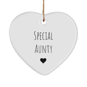 Special aunty ceramic heart, aunty heart keepsake from niece or nephew, ceramic keepsake for aunty, aunty birthday, aunty christmas ornament