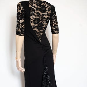 Black dress with lace at the back and sleeves
