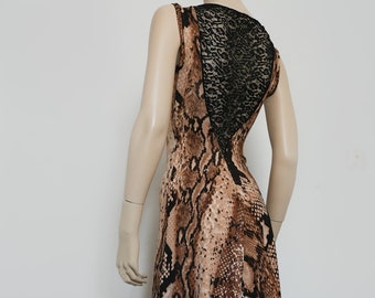 Snake fantasia dress with lace back