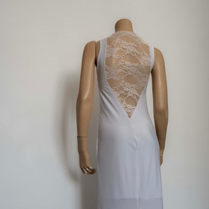 White dress with lace back